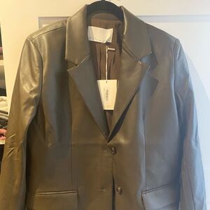 Oak and fort leather blazer size medium